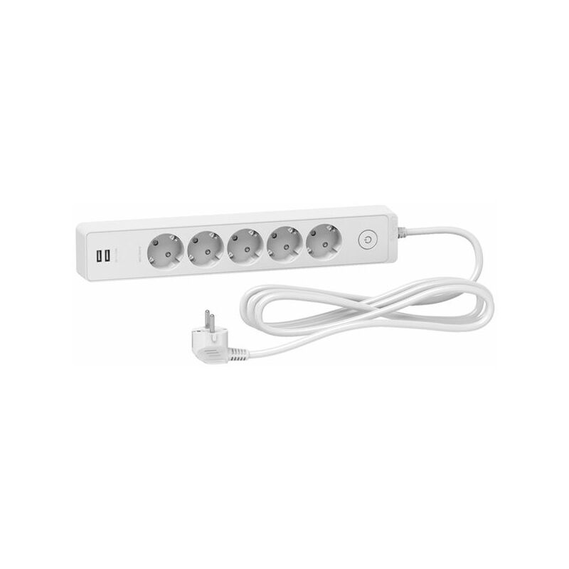 

Regleta 5 enchufes USB prolongador 3m blanco ST945U3W