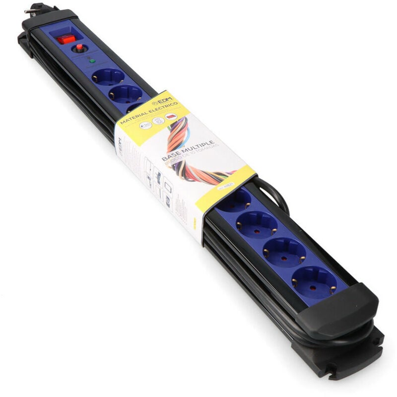 Multiprise 10 prises avec protection surcharges + interrupteur 3m EDM