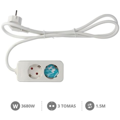 Base múltiple 2 enchufes 1.5m de cable GSC 0800275