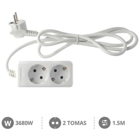 Base múltiple 2T (3x1.5mm) 1,5M Blanca