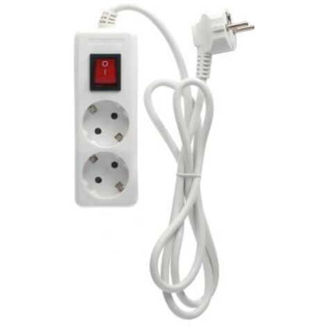 Base múltiple 2T con interruptor (3x1.5mm) 3M Blanca