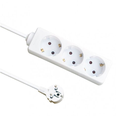 Base multiple 3 enchufes cable 3m 3gx1,5mm cobre 3500w max