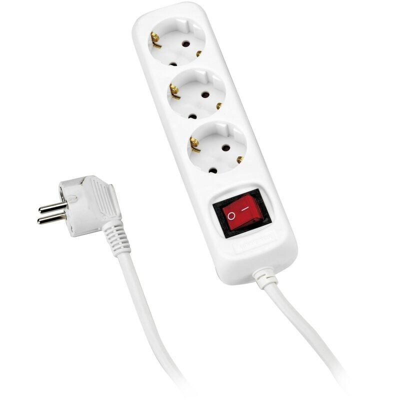 

Base Múltiple Con Interruptor 3 Enchufes Con Cable 3X1,5 1,4 Metros