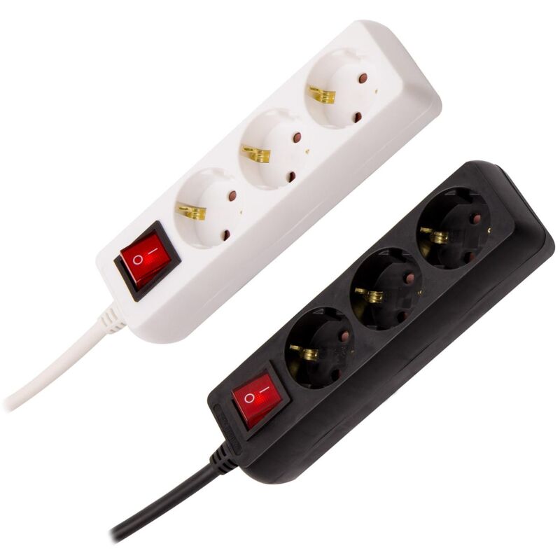 

Efectoled - Base Múltiple 3 Enchufes Tipo F Schuko 1.5m Negro. - Negro