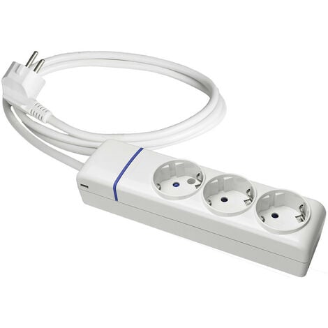 Nanocable Multiprise 10.37.0013-BK 3 Prises électriques Avec USB Argenté