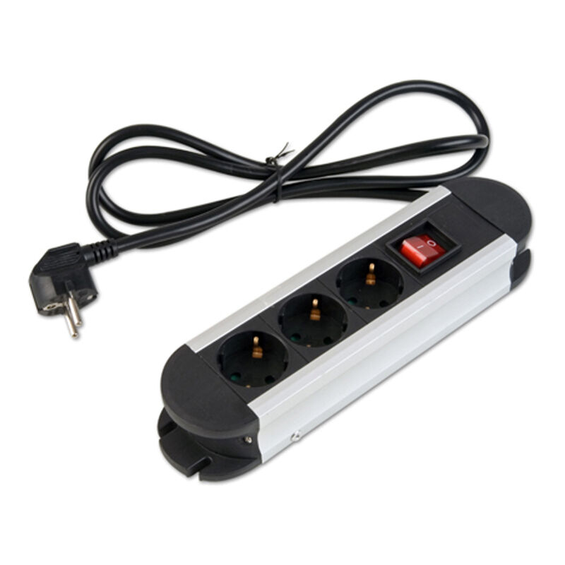 

Regleta de enchufe 3 tomas 1,5m 3g1.5mm2+interruptor aluminio