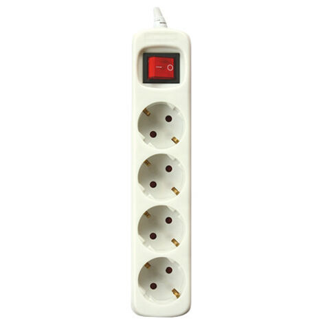Base Multiple 4 Enchufes Interruptor Cable 3m