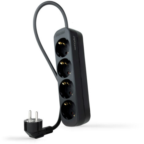 Base Multiple 4 prises Câble 1,4m Noir 10.37.0004-ns-bk
