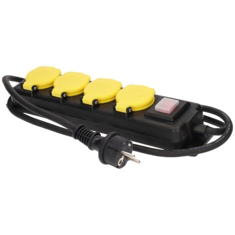 Base múltiple 4 tomas con tapa + interruptor 1,5m IP44 GSC 0500169