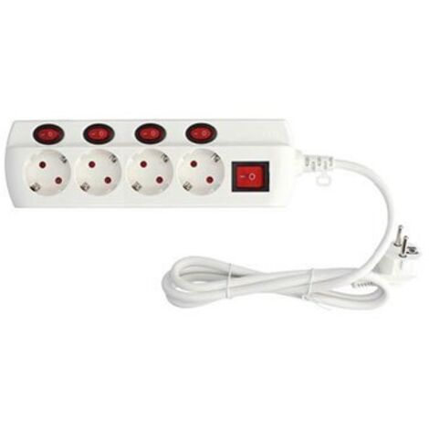 Base múltiple 4T con multi interruptor (3x1.5mm) 1,5M