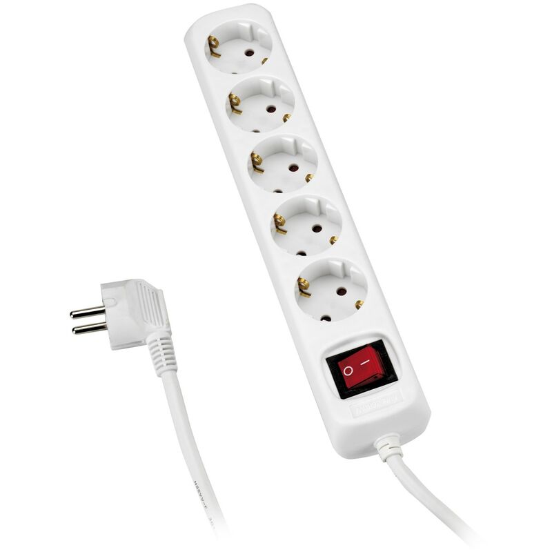 

Base Múltiple Con Interruptor 5 Enchufes Con Cable 3X1,5 1,4 Metros