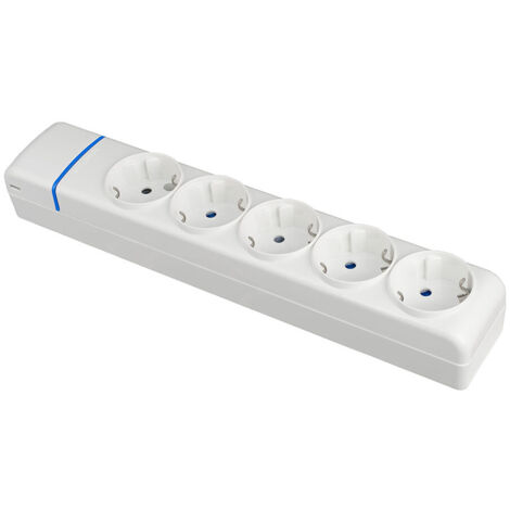 Base Múltiple 5 Tomas 16A 250V Blanco Policarbonato Solera
