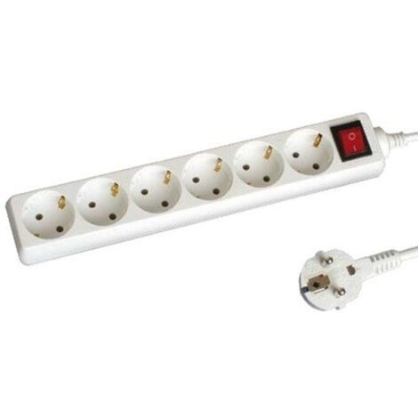 Base multiple 6 prises avec interrupteur 5 mètres de câble GSC 0000796