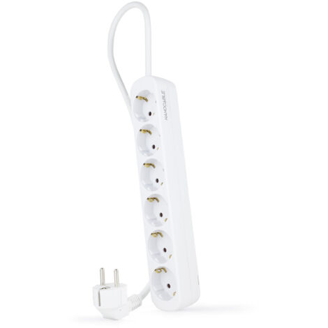 Base Multiple 6 prises Câble 1,4m Blanc 10.37.0006-ns