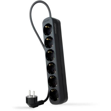 Base Multiple 6 prises Câble 1,4m Noir 10.37.0006-ns-bk