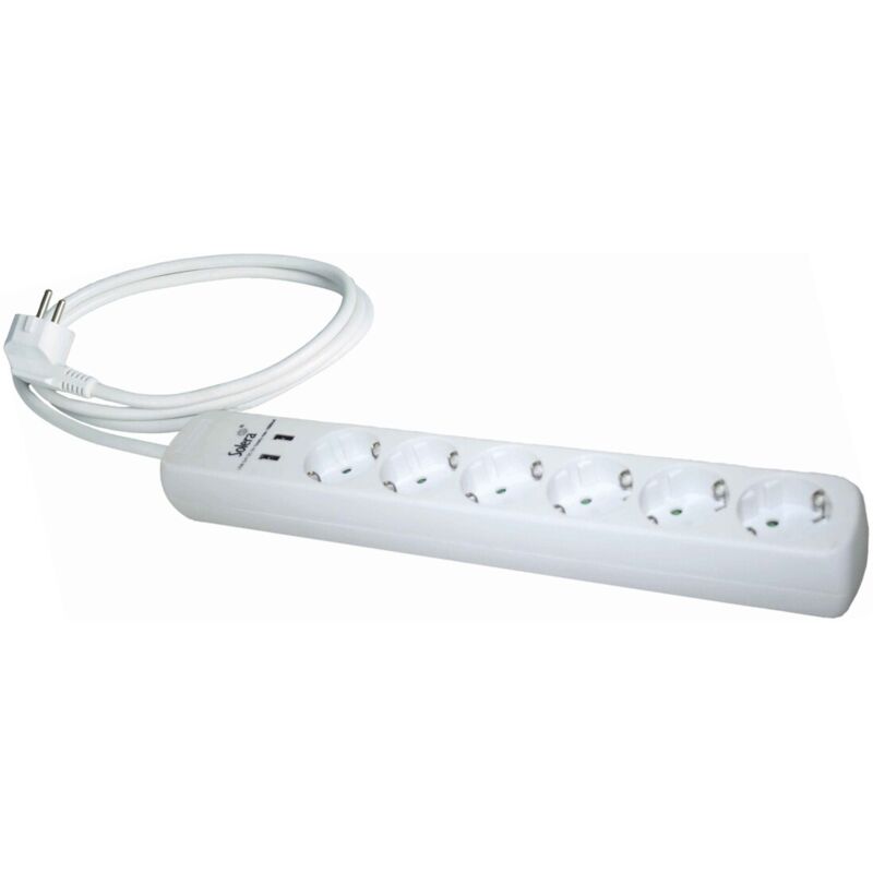 

2m. base múltiple 6 tomas + 2 USB serie 900 (Solera V1053)