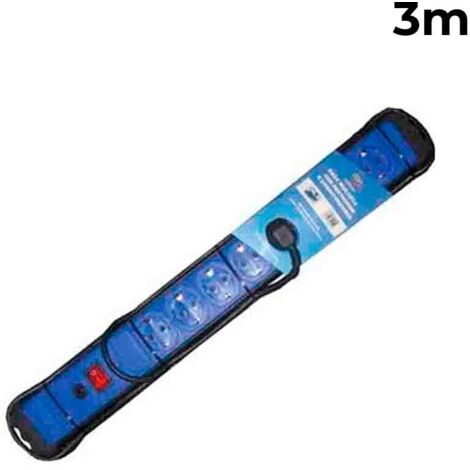 Base multiple 6 tomas con protector + interruptor 3m