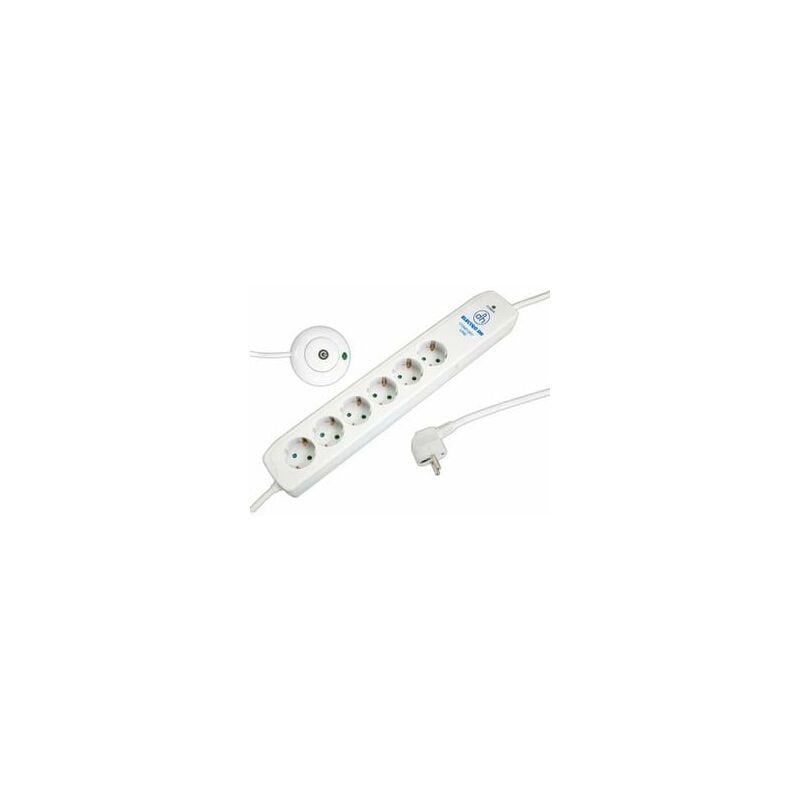

Base Multiple 6 Tomas Interruptor De Pie Blanca