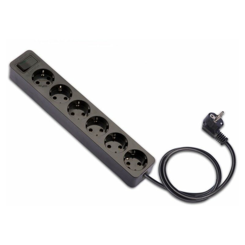 

Base Multiple 6 Tomas Tt Interruptor Negro 1.5 M