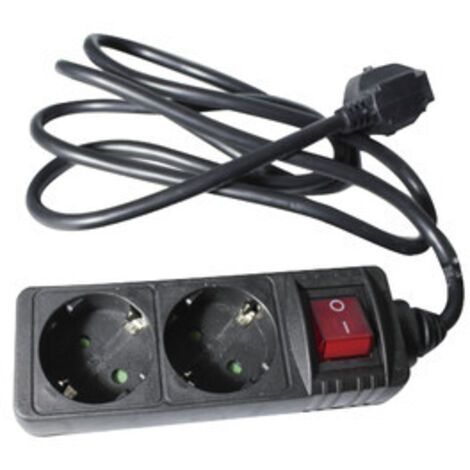 Base múltiple con 2 tomas + interruptor 1,5 mts Electro DH 36.192 8430552121939
