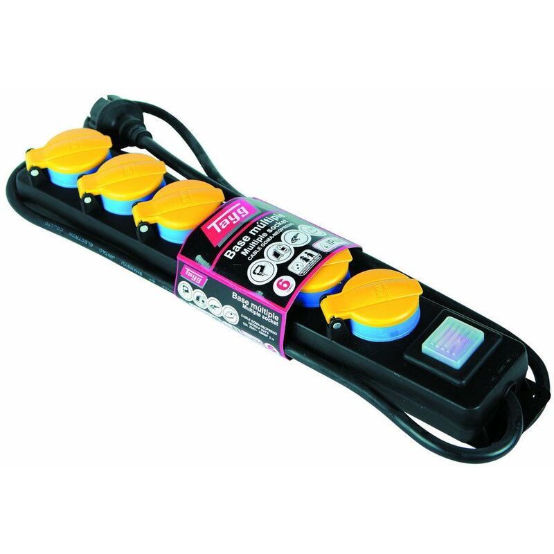 

Base Múltiple Con Cable De Goma E Interruptor Ip 44 - 10003813