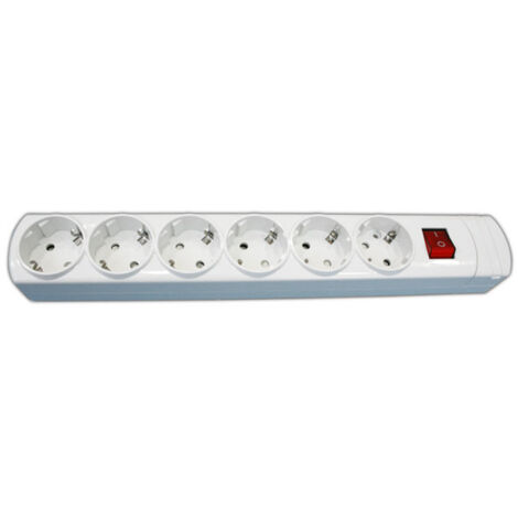 Base múltiple con interruptor de 6 tomas 16A/250V con cable Electro DH. Con protector infantil. 36.143 8430552128488