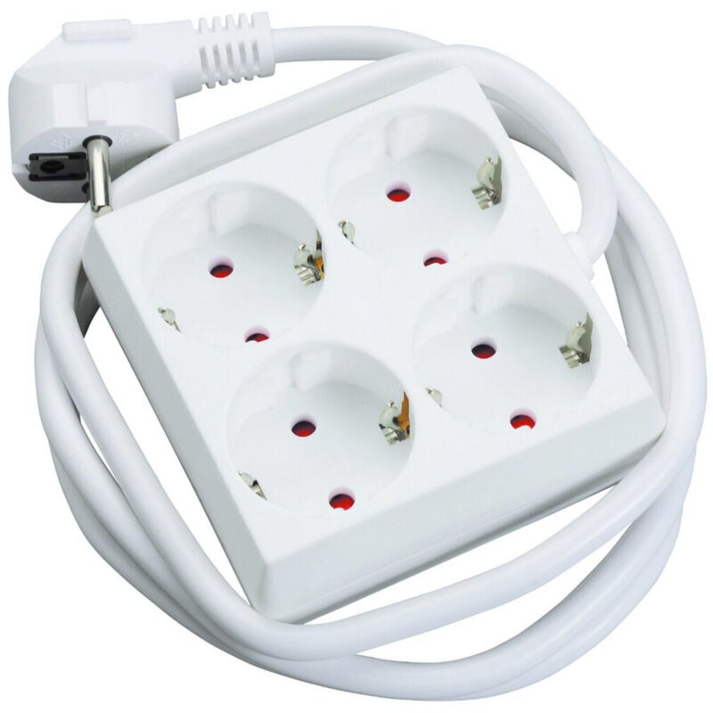 

Base múltiple cuadrada 4 tomas cable 1,5 metros (Fenoplástica 280)