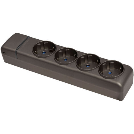 Base múltiple de 4 tomas 2p+t schuko, 16 a 250 v, grafito