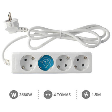 Base múltiple de 4 tomas (4T) con cable eléctrico serie standard