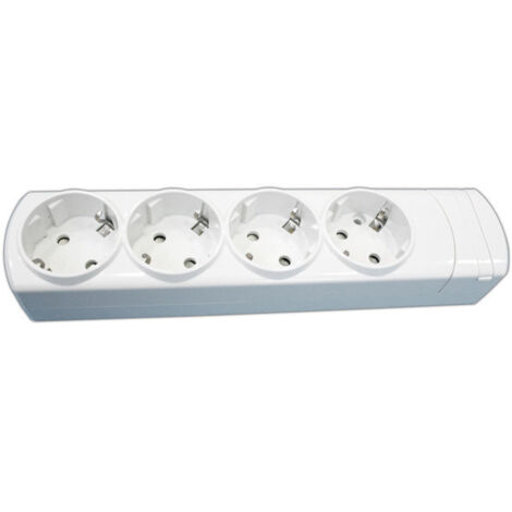 Base múltiple de 4 tomas, de policarbonato sin cable Con protector infantil. 36.121/SC Electro DH. 8430552128396