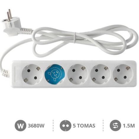 Base múltiple de 5 tomas (5T) con cable eléctrico serie standard