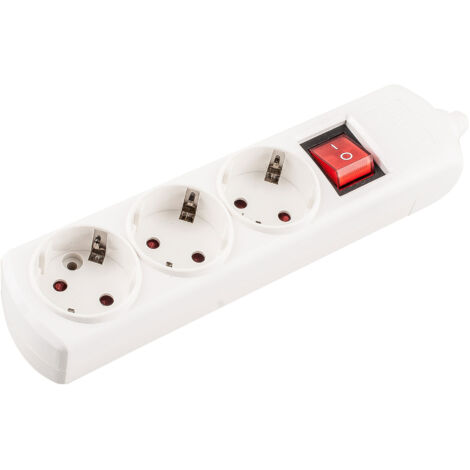 Base múltiple enchufes blanca onlex t/t interruptor sin cable 3 tomas