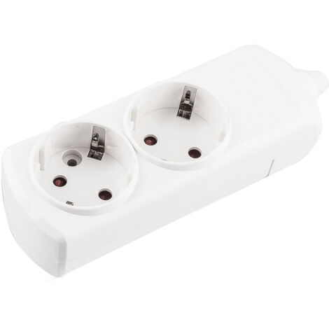 Base múltiple enchufes blanca onlex t/t sin cable 2 tomas