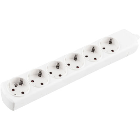 Base múltiple enchufes blanca onlex t/t sin cable 6 tomas