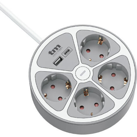BASE MÚLTIPLE INT.4 ENCHUFES CON USB