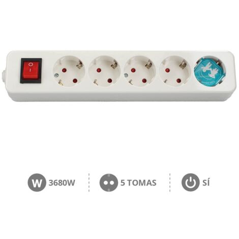 Base multiple Mega 5 enchufes + interruptor sin cable GSC 000800228