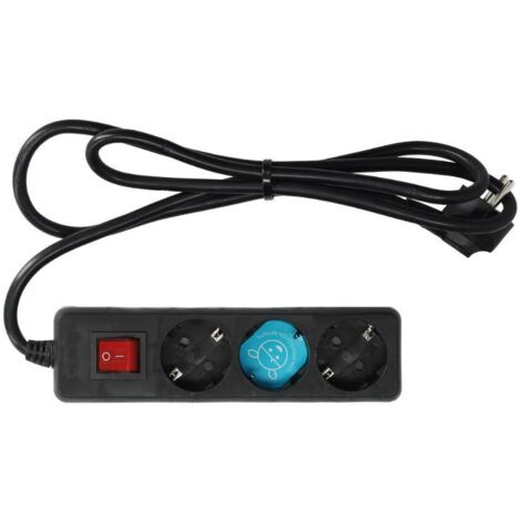 Base múltiple Serie Estándar 3T con interruptor (3x1.5mm) 3M Negro