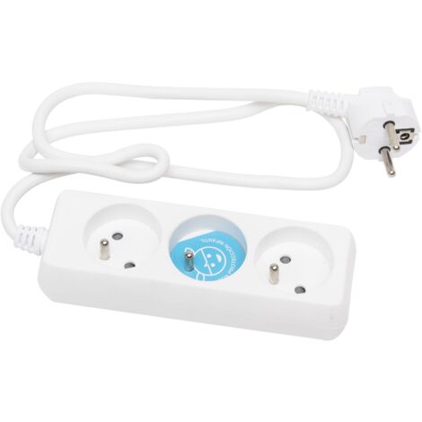 Base múltiple sistema francés 3 enchufes 3x1mm 1 metro blanco