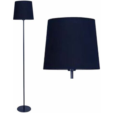 FIRST CHOICE LIGHTING Base - Navy Blue Floor Lamp with Matching Velvet Shade