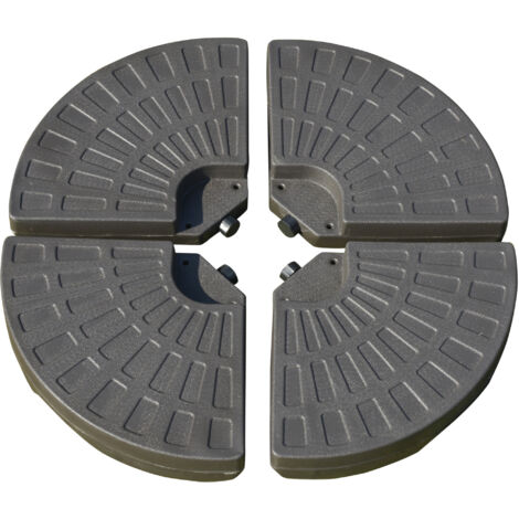 Base para Sombrilla 4 Partes Rellenable de Arena y Agua Desmontable Jardín Patio