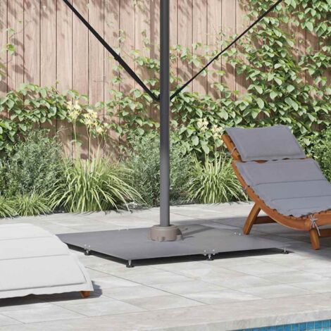 Base para sombrilla Aspecto de madera gris oscuro