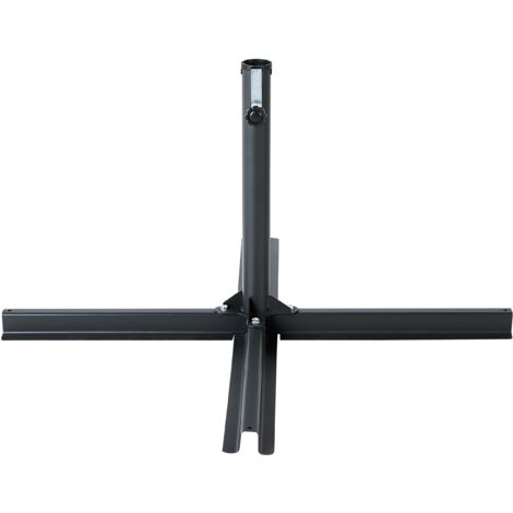 Base para sombrilla de metal negro 100 cm cruzada accesorio jardín Vicchio