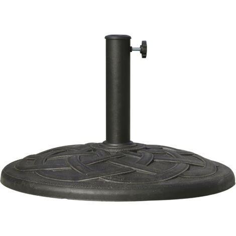 Base parasol en résine 19 kg avec motifs et coupleur, antirouille, Ø54,5 cm, teinte bronze