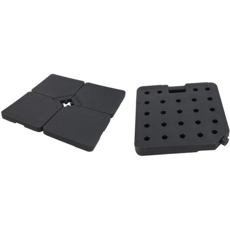 Base Parasol Set 4 Pp 50X50X6,8 60/80Kg Negro
