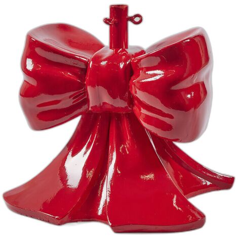 BASE PER ALBERO A FORMA DI FIOCCO, 45X43X43CM, COLORE ROSSO, NATALE, SUPPORTI PER ALBERO