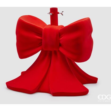 BASE PER ALBERO A FORMA DI FIOCCO, IN VELLUTO, 45X43X43CM, COLORE ROSSO, NATALE, SUPPORTI PER ALBERO
