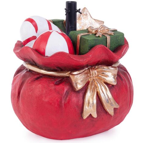 Base per albero di Natale rosso di polvere di gesso per decorazioni natalizie -Ø 44.5 x 38.5 h