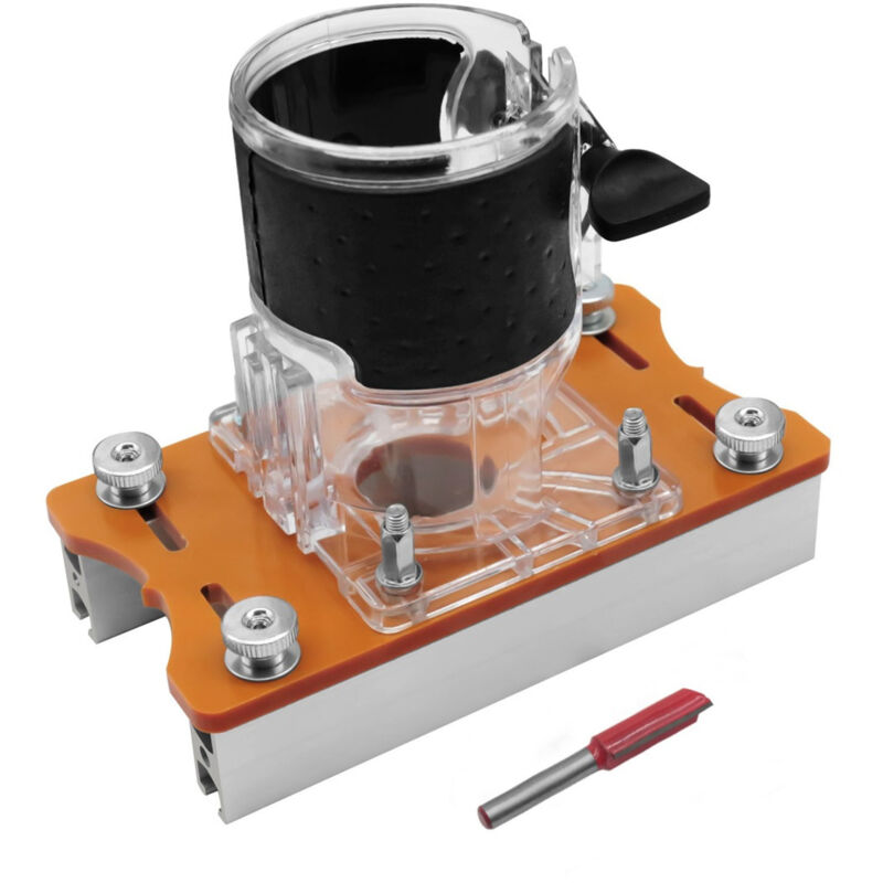 Image of Base per fresatrice per legno 2 in 1, base compatta per fresatrice per legno in lega di alluminio, supporto per slot per fresatrice, per spessori di