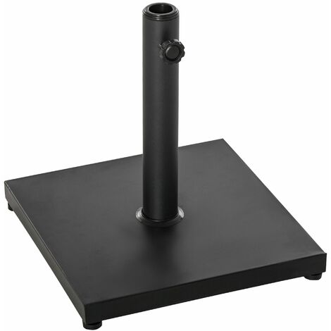 Base per Ombrellone 13kg con Finitura Lucida 40x40x43 cm in Cemento Nero