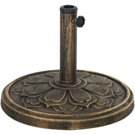 Base per Ombrellone Ø46x33 cm da 12 kg in Resina Metallo e Cemento Bronzo